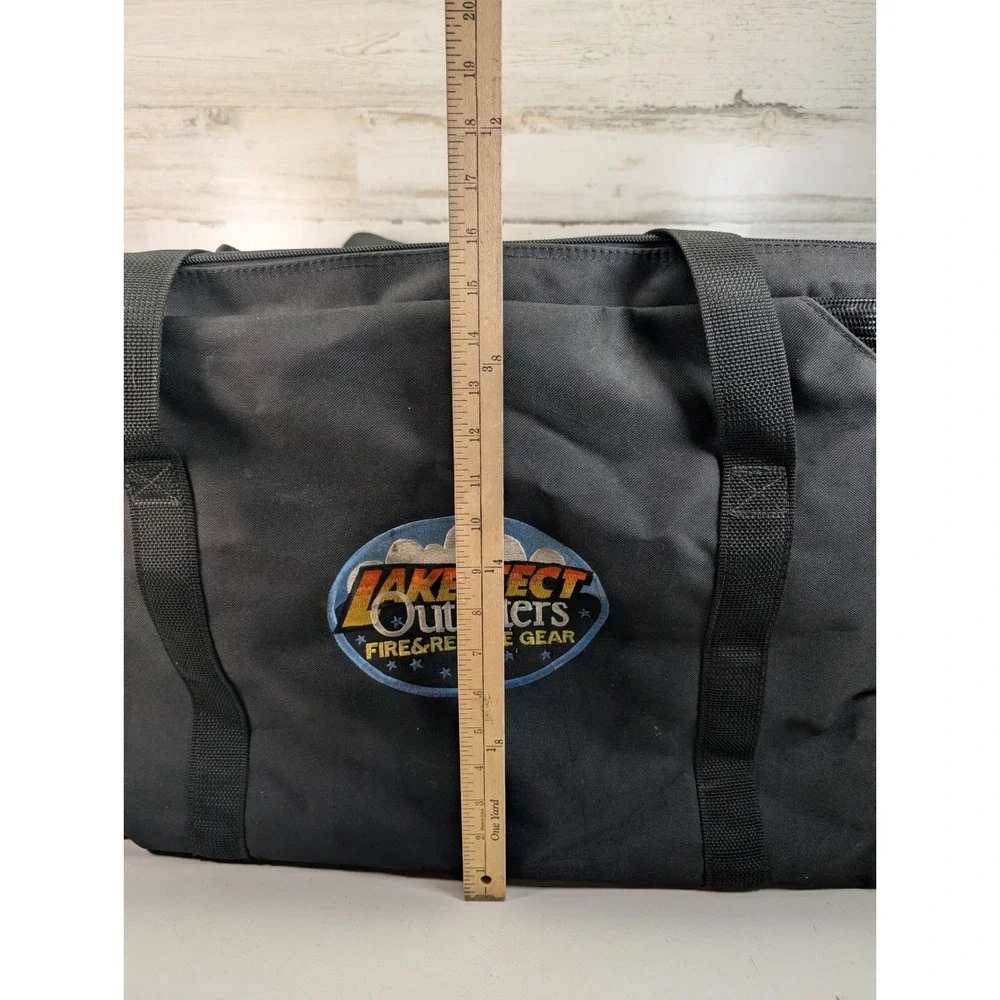 Lakeeffect Outfitters Fire & Rescue Gear Bag Black Heavy Duty Canvas Duffel Larg